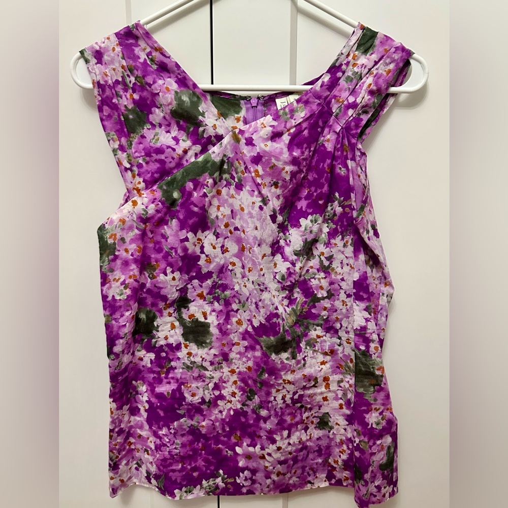 J.Crew floral watercolor purple lilac top
